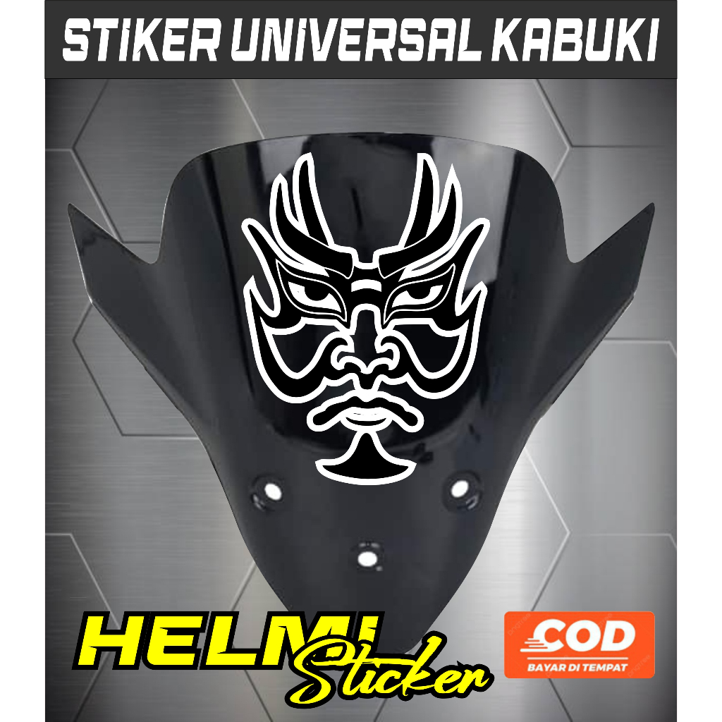 สติ๊กเกอร์ตัด KABUKI VISOR MOTORCYCLE CAR UNIVERSAL STICKER VARIATION VISOR