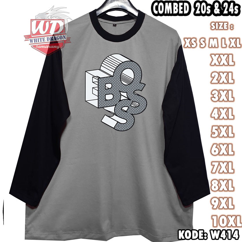 LONG SLEEVED T-SHIRTS CODE W414 BIG SIZE JUMBO 2XL 3XL 4XL 5XL 6XL 7XL 8XL 9XL 10XL
