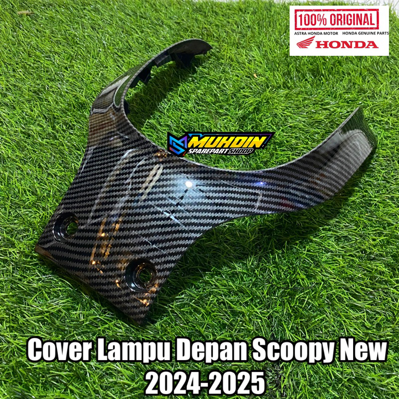 ใหม่ล่าสุด 2024-2025 Scoopy ด้านหน้าด้านบนไฟหน้า Shield แผง Carbon Dip Wtp Original