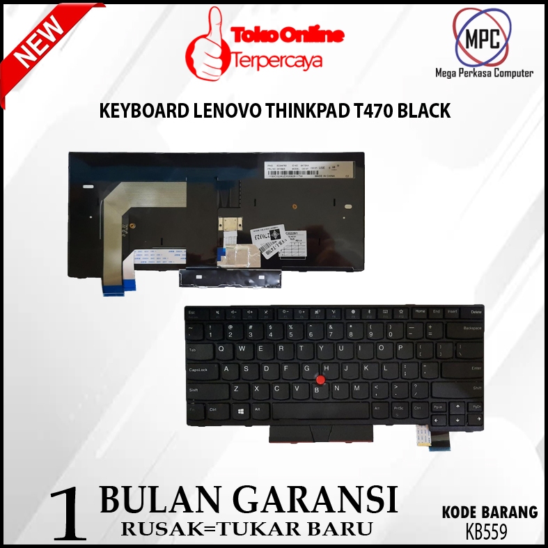 Lenovo THINKPAD T470 T480 คีย์บอร์ดสีดํา