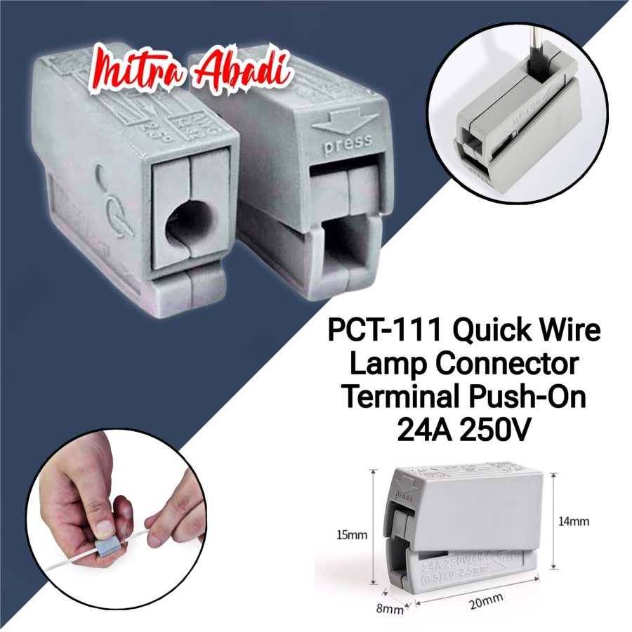 PCT-111 Quick Wire Lamp Connector WAGO Push-On Terminal / WAGO PCT 111 24A 250V Cable Connector