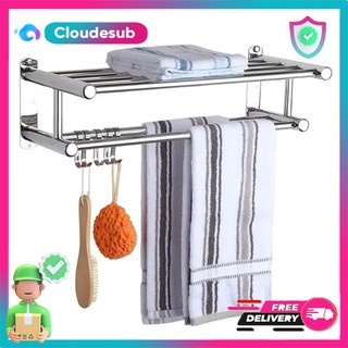 Rak Handuk Kamar Mandi Gantungan Handuk Dinding Toilet WC Stainless steel Anti karat