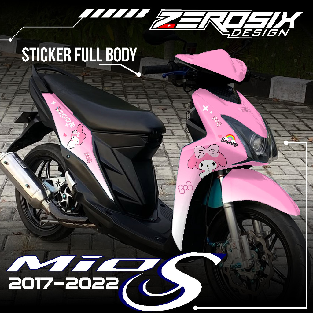 Mio S Full Body Decal Sticker - Mio Striping Variation Skotlet Sticker Racing Design My Melody Image