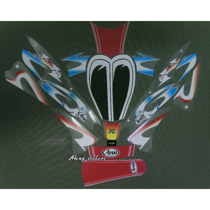 สติ๊กเกอร์แถบฉีกขาด MIO SPORTY ครึ่งใบเพื่อCAL CUSTOM ARAI