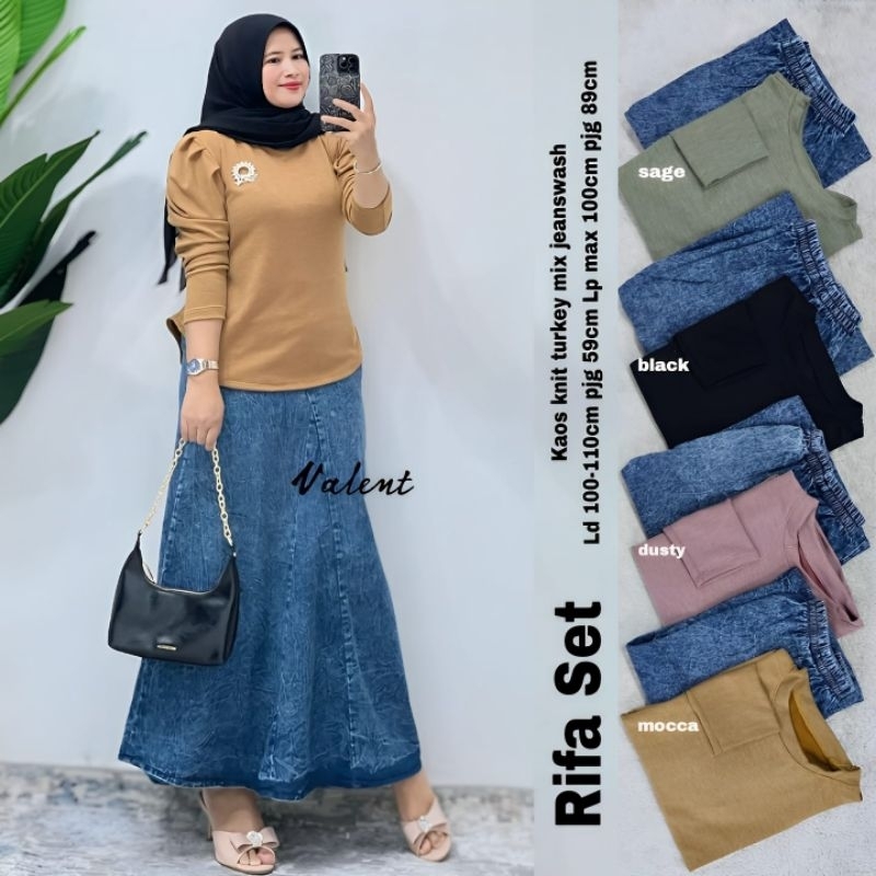 Valent Rifa Jeans Skirt Suit