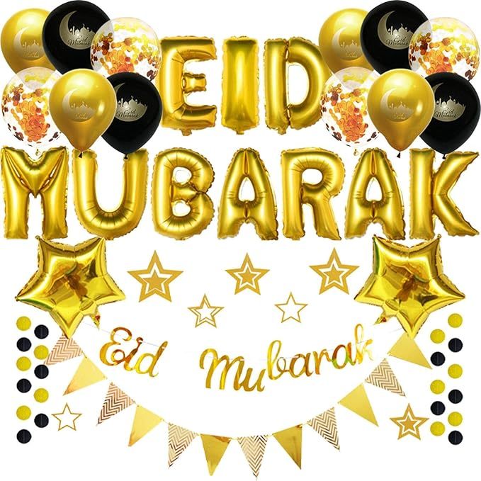 1 ชุด EID MUBARAK THEME DECORTATION / EID MUBARAK DECORATIVE BALLOON SET
