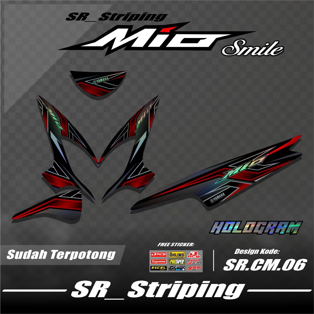 Mio Smile Striping / Smile Sticker / Smile Variation (Hologram) Anti-Fade แล้ว Cut COOL SR.06