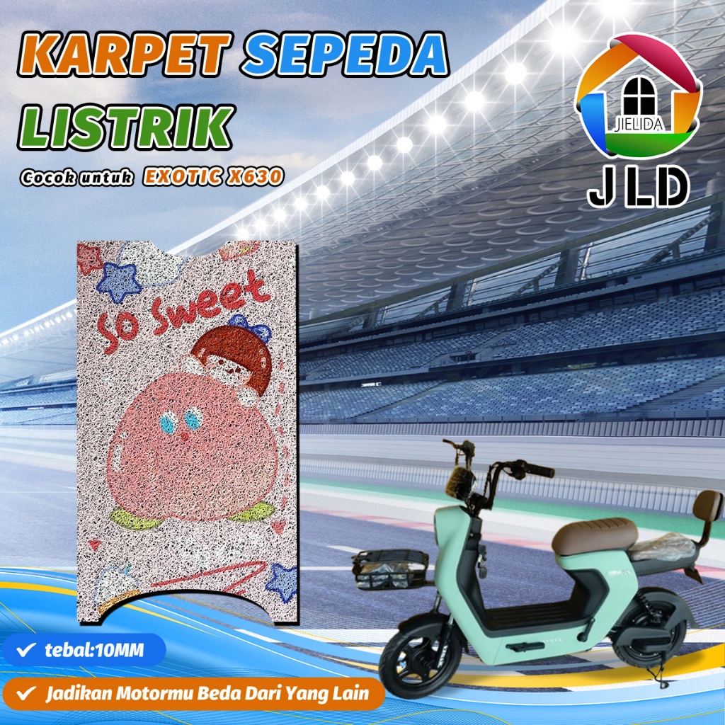 JIELIDA Pvc พรมวุ้นเส้นก๋วยเตี๋ยว 10 มม.หนาที่กําหนดเองจักรยานไฟฟ้าพิมพ์ Motif พรม EXOTIC X630 พิมพ์