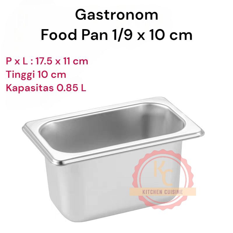 GASTRONOM FOOD PAN 1/9 18 x 12 x 10 ซม. / GN Pan / FoodPan / ภาชนะสแตนเลส / อุปกรณ์โรงแรม