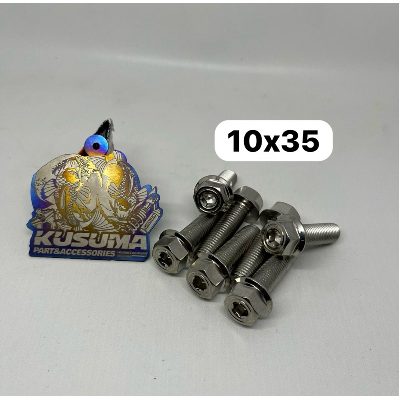 น๊อตสแตนเลส Heng 10x35 เดิมไทย