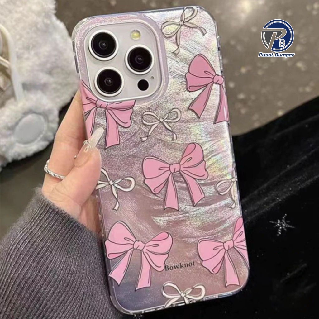 SS969 Softcase Clarity Feather กรณีสีชมพูโบว์ Hardcase ปลอก Hp สําหรับ Vivo Y04 Y29S Y29 Y02 Y02T Y0