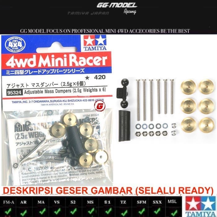TAMIYA 95324 ADJUSTABLE MASS DAMPERS 2.5G