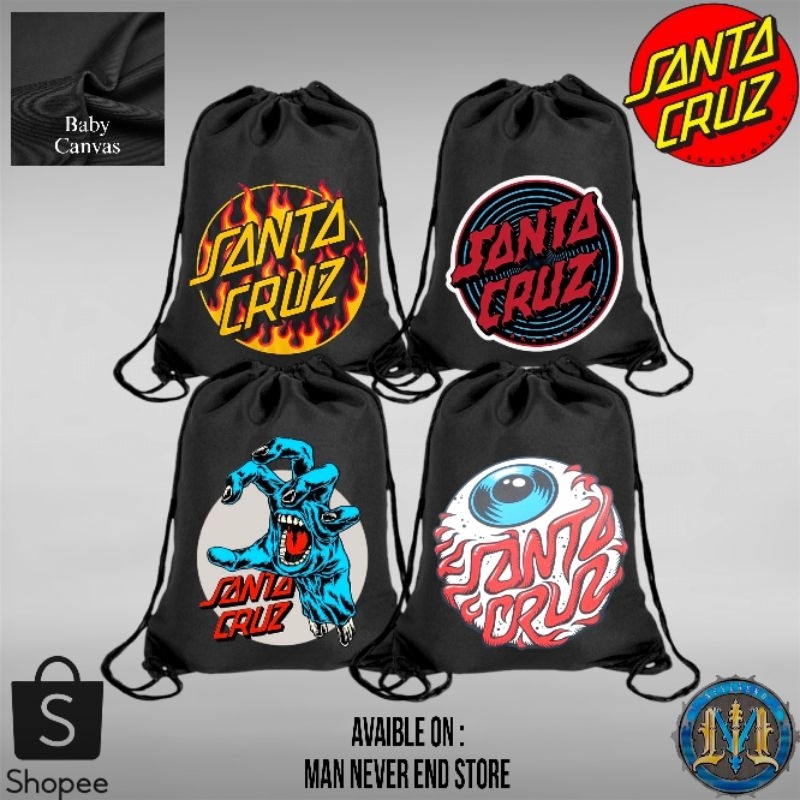 Santa Cruz หนา Twill ผ้าใบ String กระเป๋า / Gymsack เด็กผ้าใบ Twill Drawstring กระเป๋า Distro Santa 