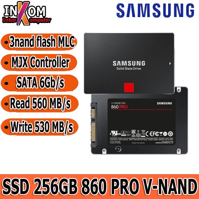 Ssd 256GB Samsung 850 860 870 EVO/PRO Sata III 2.5 นิ้ว