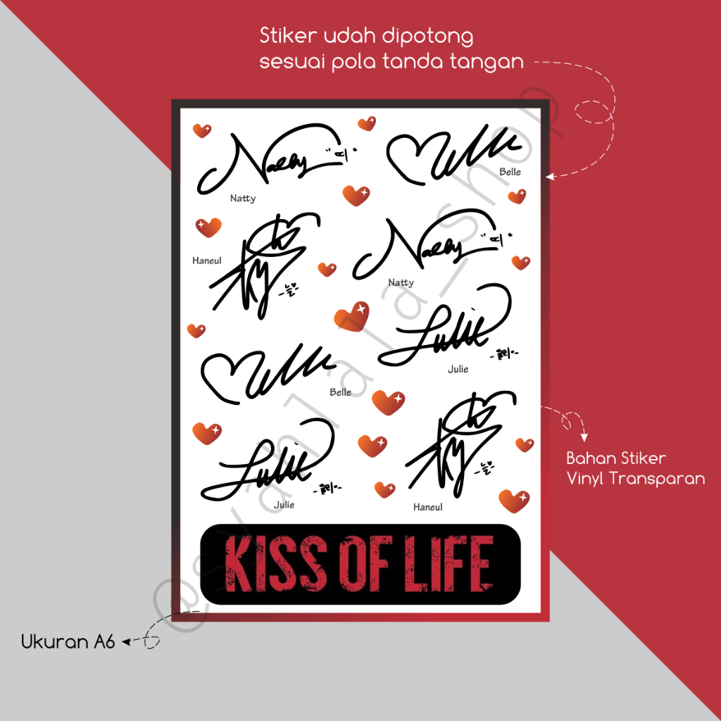 Kiss OF LIFE KIOF NATTY JULIE HANEUL BELLE สติ๊กเกอร์ลายเซ็น