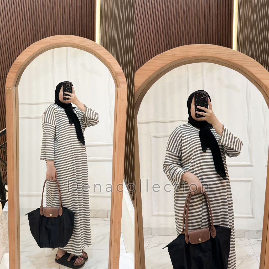 Denacollection Harleya Dress Knit Rib Premium Womens Button Buuai & Non-Nursing Clothes
