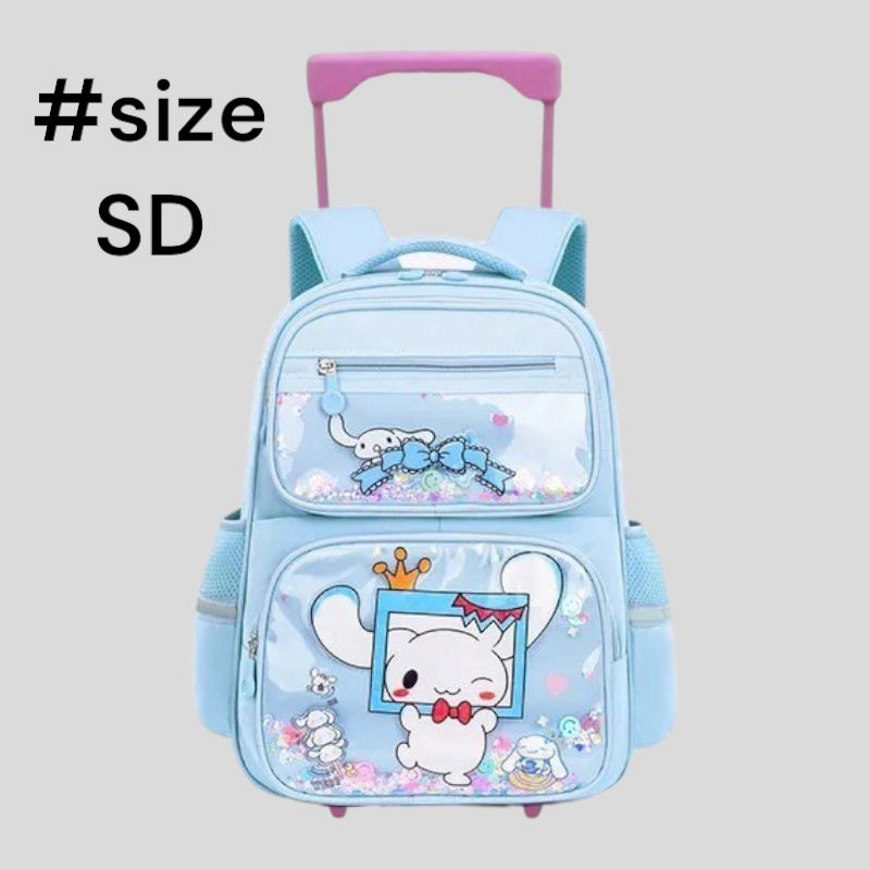 DBS CINAMOROL ANR Trolley Backpack with Wheels for Elementary School Girls with the Last Motifs
