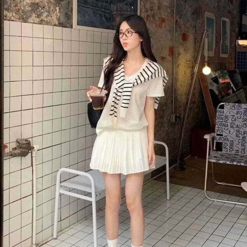 ลายทางไหล่ SCARF/ผู้หญิงถัก SCARF/SCARF ถักคอปก SCARF/เกาหลี SCARF/คอ SCARF