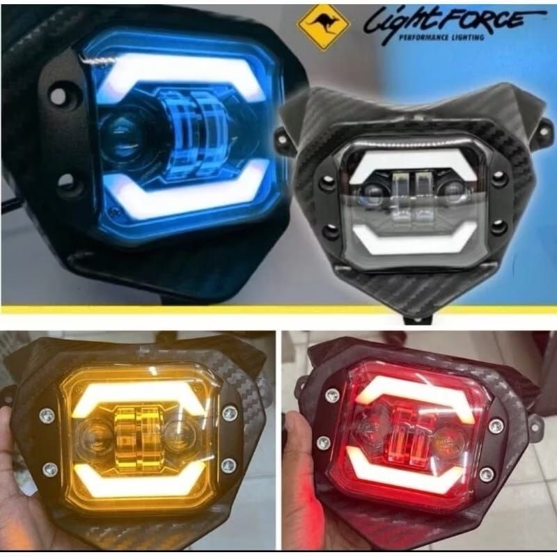 ไฟหน้าเคสสะท้อนแสงเหล็ก klx crf wr 155 led daymaker plus eyes angel eyes / ไฟหน้า klx bf crf wr 155