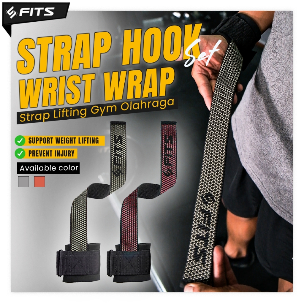 FITS Strap Hook Set Wrist Wrap Strap Lifting Gym Sports