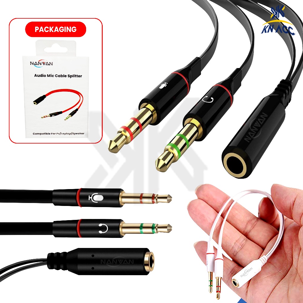 [KN ACC] NANVAN Audio Mic Gaming Splitter สําหรับหูฟังแล็ปท็อปพีซี