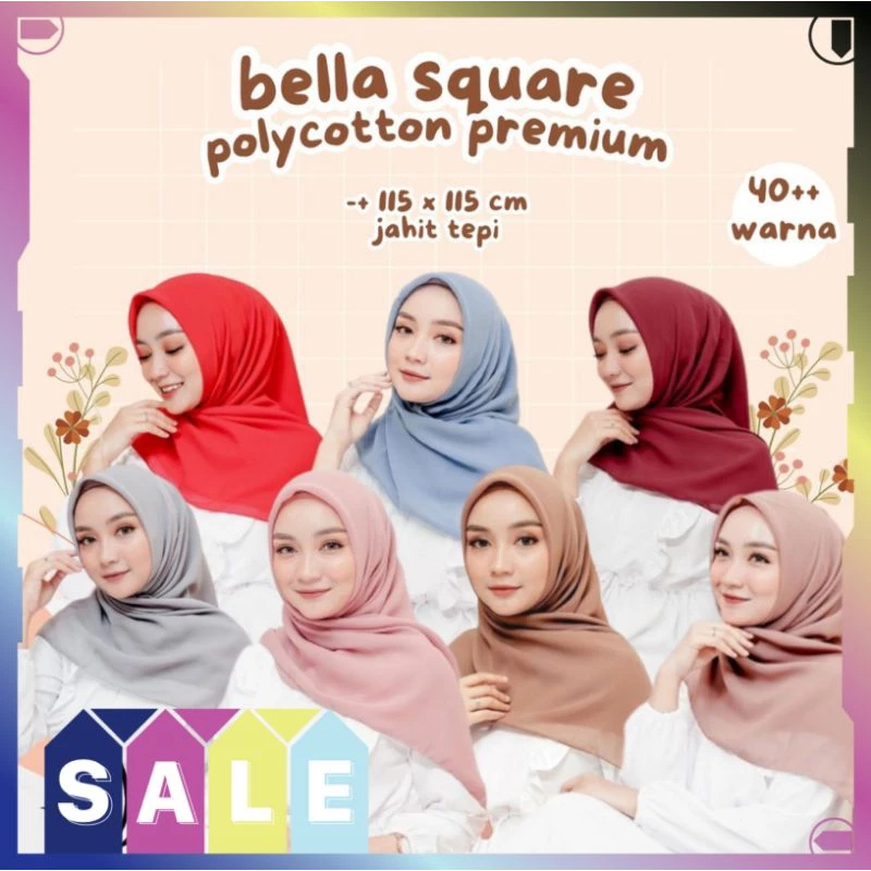 BELLA SQUARE POLYCOTTON SQUARE HIJAB / BELLA SQUARE HIJAB / BELLA SQUARE HIJAB / BELLA SQUARE
