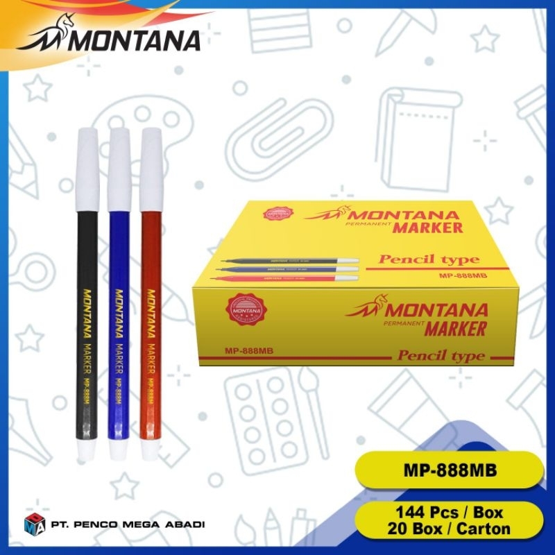 WHOLESALE 1 แพ็ค (144 ชิ้น) MONTANA Small Marker MP888 // marker // ปากกามาร์กเกอร์