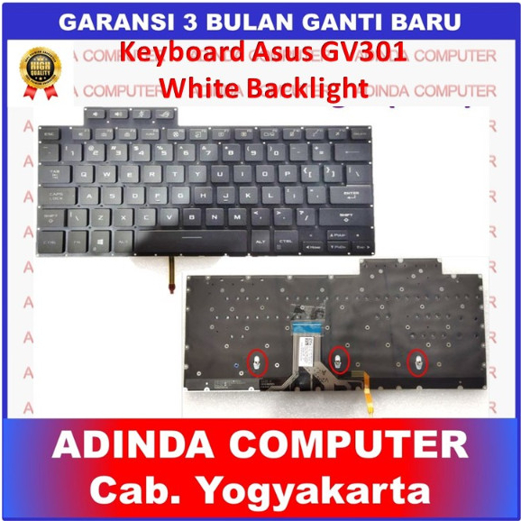 Asus ROG Flow X13 GV301 GV301QEU GV301QV GV301R คีย์บอร์ดแบ็คไลท์