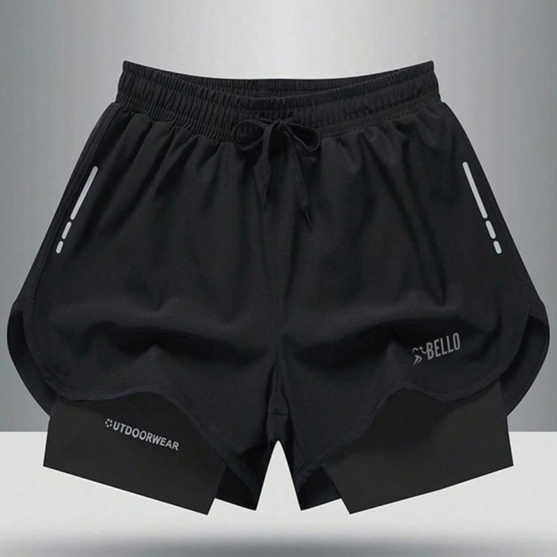 RUNNING SHORTS COMPRESSION BELLO SPORT SPORT PANTS RUNNING PANTS ONE PACKAGE LEJING SHORTS FITNESS G