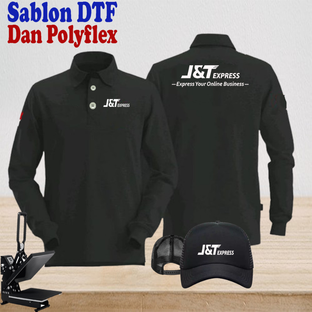 Bonus Hat Poloshirt เสื้อยืดสําหรับผู้ใหญ่ผู้ชายและผู้หญิง JNT Express เสื้อแขนยาวคอปก