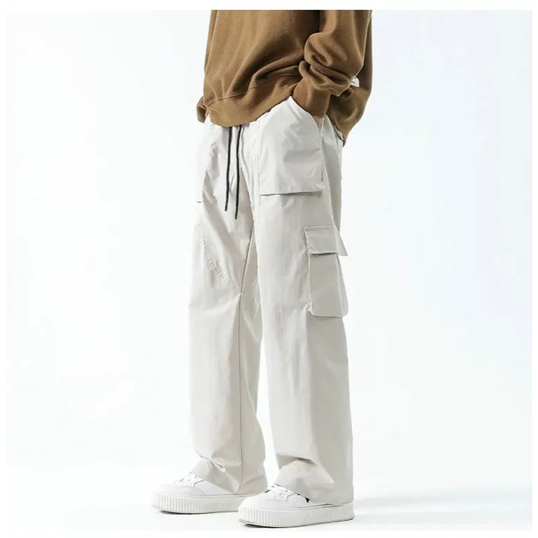 SIGMA AIDEN กางเกงคาร์โก้หลายกระเป๋าสําหรับผู้ชายสตรีทแวร์ลําลองสไตล์ฮาราจูกุอินเทรนด์
