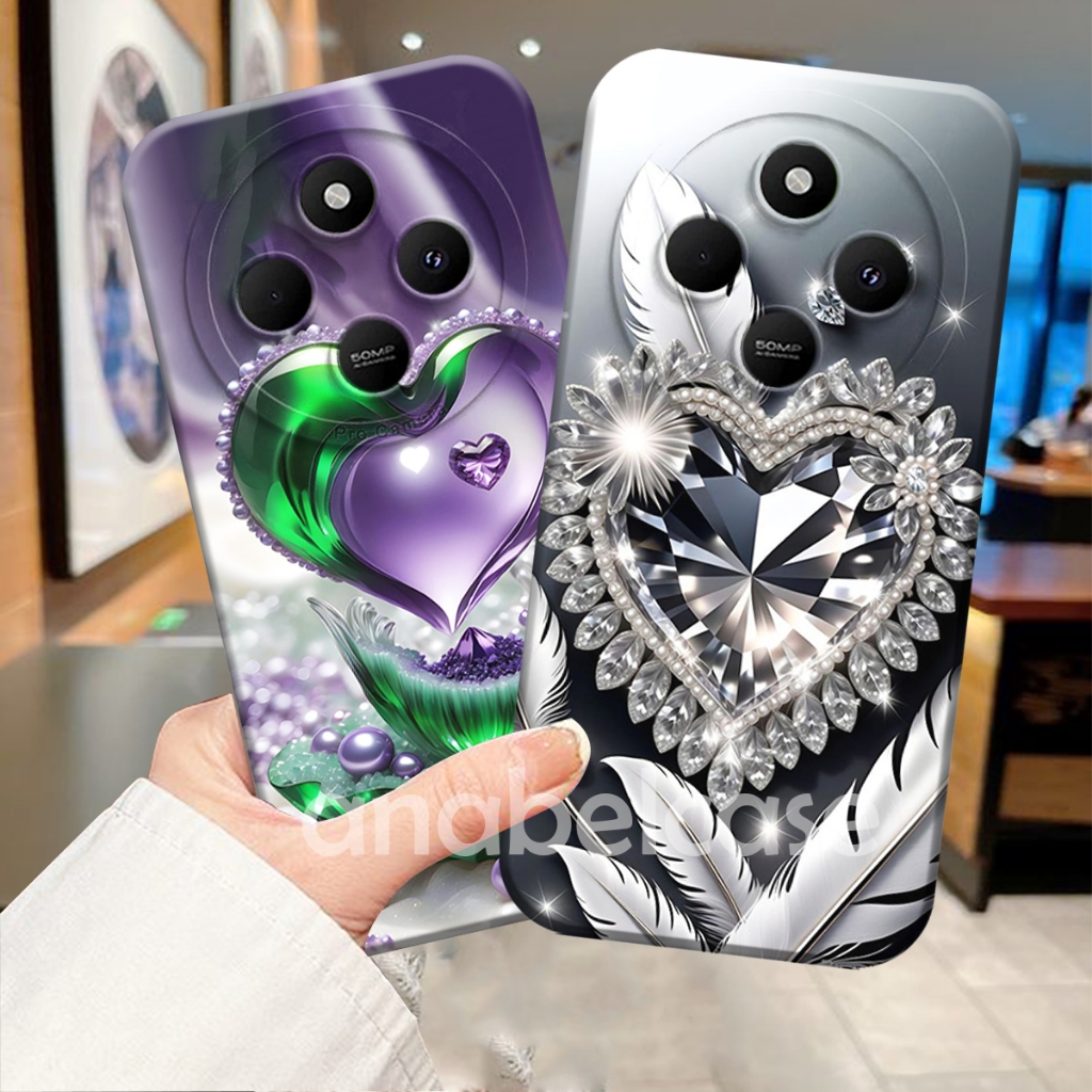 HP SOFTCASE REDMI 14c 4G 2024 13c 12c A3 9c 9a 10c 10a Poco c40 c65 ใหม่ล่าสุด Lovely Motif Bead Aes