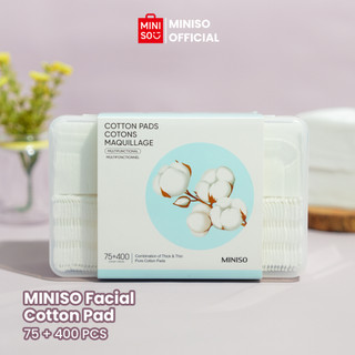 [SBS] MINISO Facial Cotton Pads 75pcs Tebal + 400pcs Tipis Kapas Pembersih Makeup Make Up Bantalan Kapas Kotak Kapas Pembersih Wajah Kapas Kecantikan