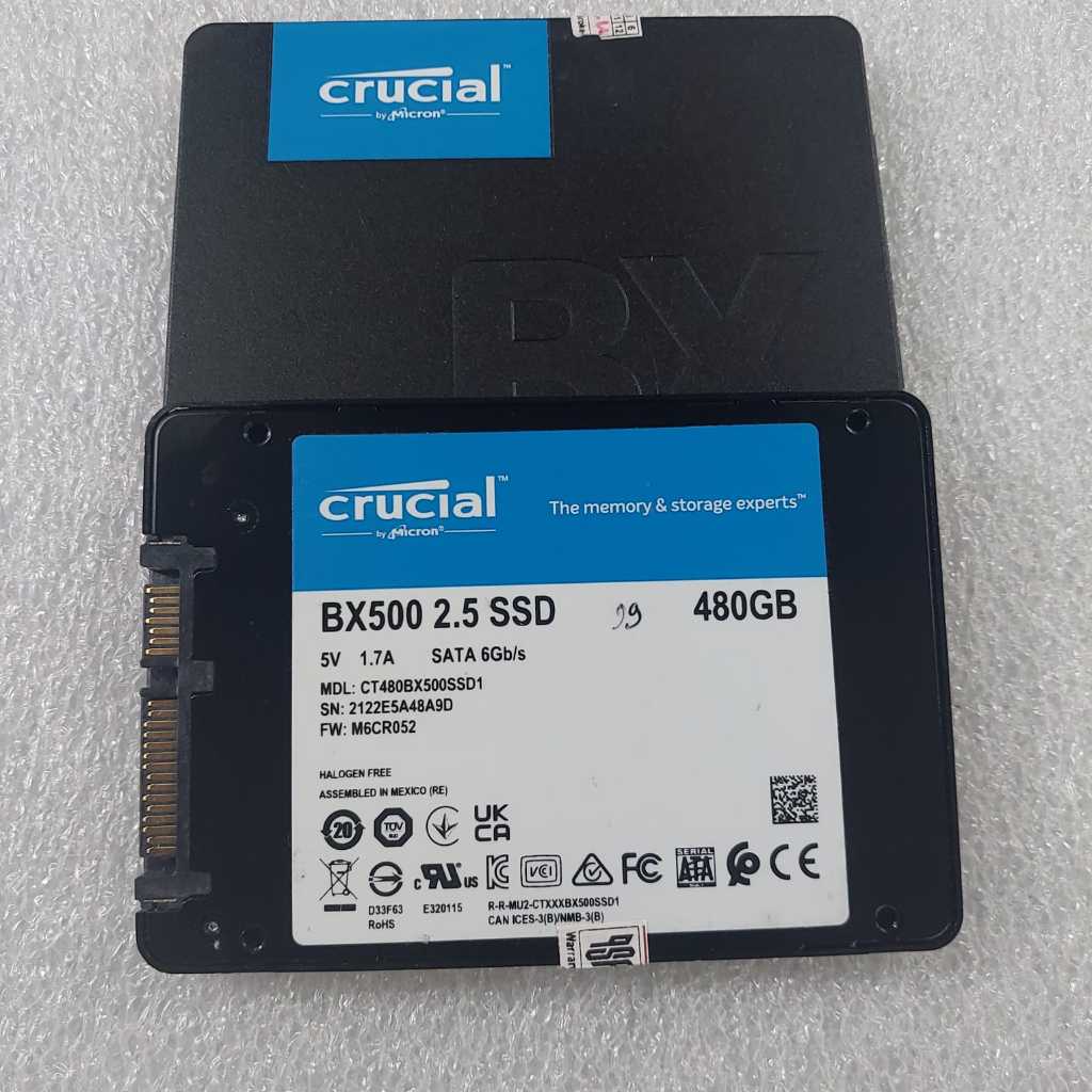 Ssd Crucial BX500 ภายใน 2.5" 480gb SATA 6Gb/s CT480BX500SSD1 Second Original Crucial โดย Micron