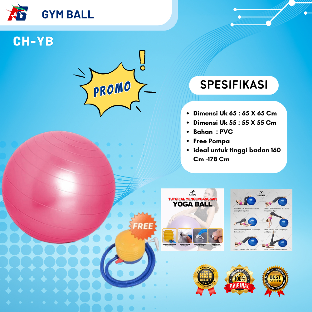 Gym Ball Champ\Fitness Ball\ลูกบอลโยคะเส้นผ่านศูนย์กลาง \65 ซม./55 ซม.\Gym Ball อุปกรณ์ฟิตเนส Pilate