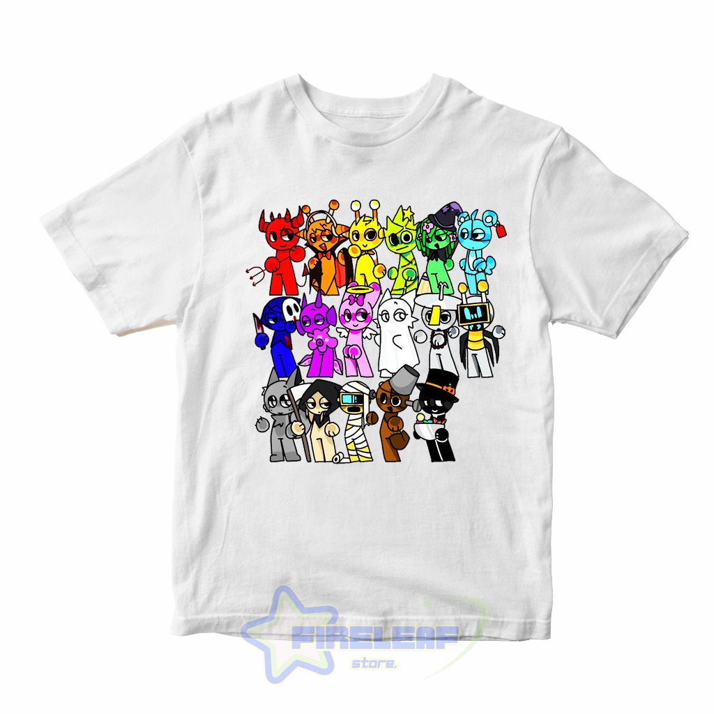 Incredibox SPRUNKI CHILDREN& 39;S เสื้อยืด TOPS ALL CHARACTERS PREMIUM MATERIAL