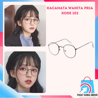 PHG -  Kacamata Wanita Pria 102 Frame Kacamata Model Vinatage Unisex Style Korea Murah