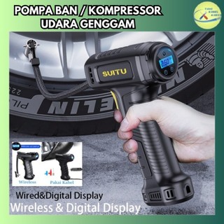 KOMPRESSOR UDARA GENGGAM POMPA BAN MOBIL MOTOR LED DISPLAY WIRELESS