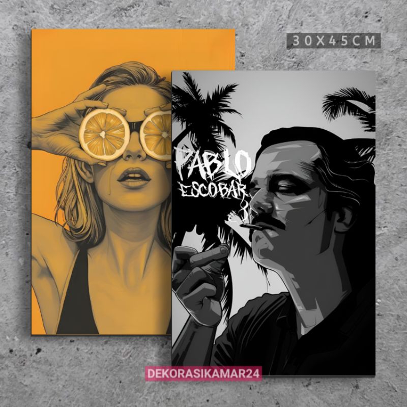 Hiasan DINDING KAYU ตกแต่งผนังห้อง Pajngan pablo escobar โปสเตอร์ไม้ - ตกแต่ง