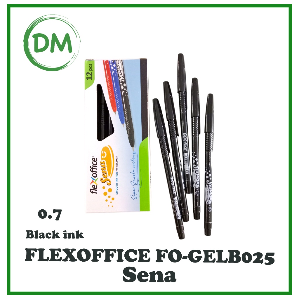 Hitam Dm- BULPOIN SENA FLEXOFFICE FO-GEL B025 BLACK 0.7 ต้นฉบับ