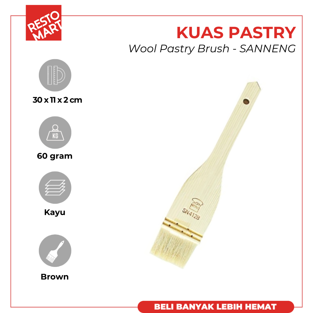 BI Pastry Brush / Wool Pastry Brush Sanneng Nylon (2439002)(F2)