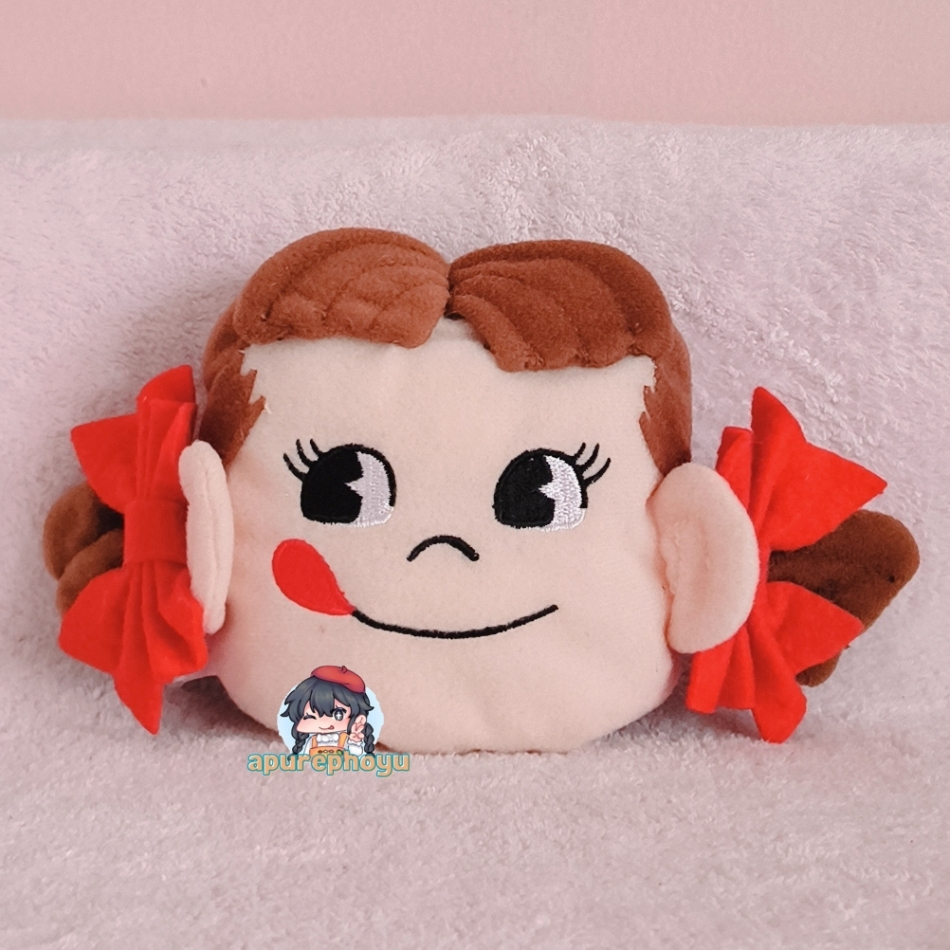 Gantungan Fujiya Peko Chan กระเป๋าใส่เหรียญตุ๊กตาแขวน Face-รูปกระเป๋าเหรียญ Ball Chain Plush