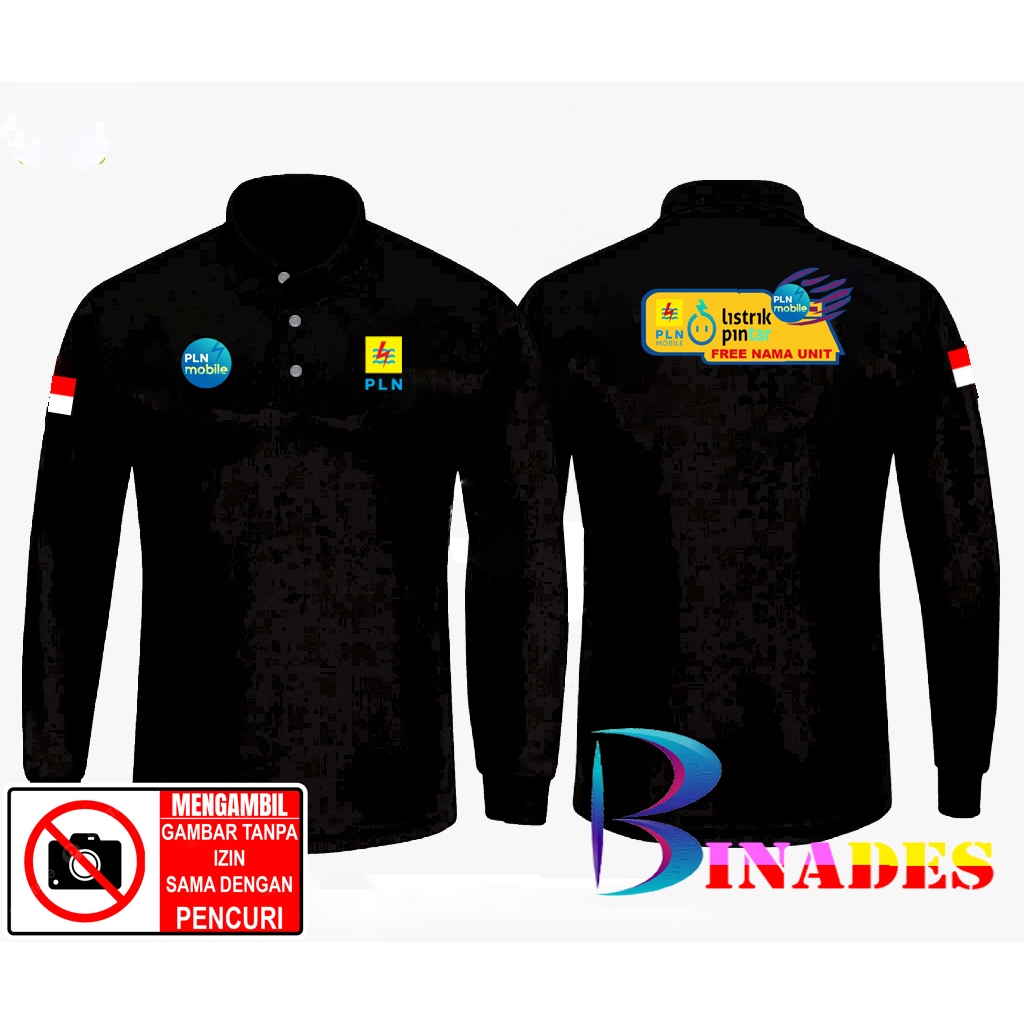 ขายเสื้อยืดคอปก เสื้อคอปก PLN MOBILE - SMART ELECTRICITY ฟรี NAME UNIT BINADES