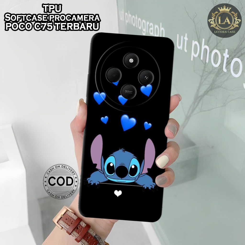 เคส HP ล่าสุด POCO C75 2024 - เคส Leviora - เคส Stitch แฟชั่น - POCO C75 2024 Softcase - เคสกล้อง Pr