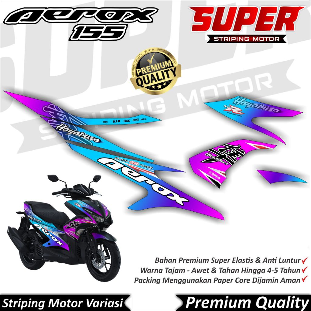 สติ๊กเกอร์ Aerox 155 ลาย Old Anti-fade Cool 2019 VVA Gradient Striping