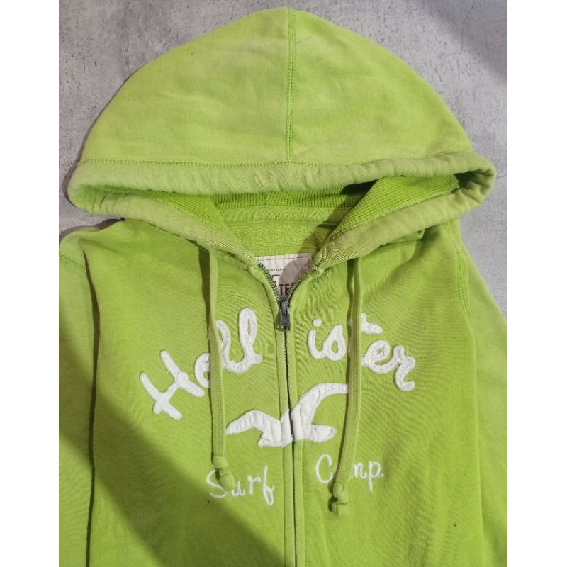 HIJAU HOLLISTER สีเขียว ZIPPER JACKET
