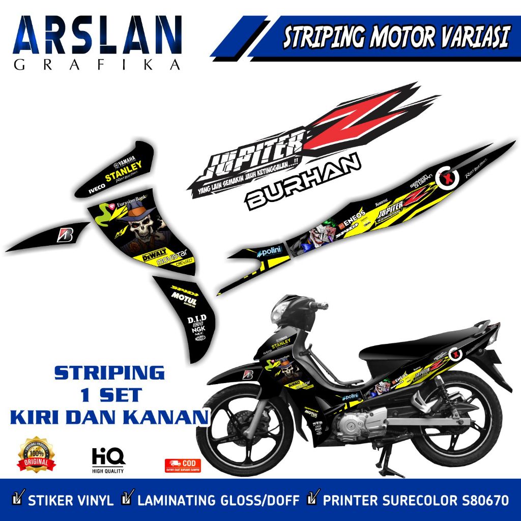 สติ๊กเกอร์ Jupiter Burhan / Jupiter Burhan Striping Joker Design Variations