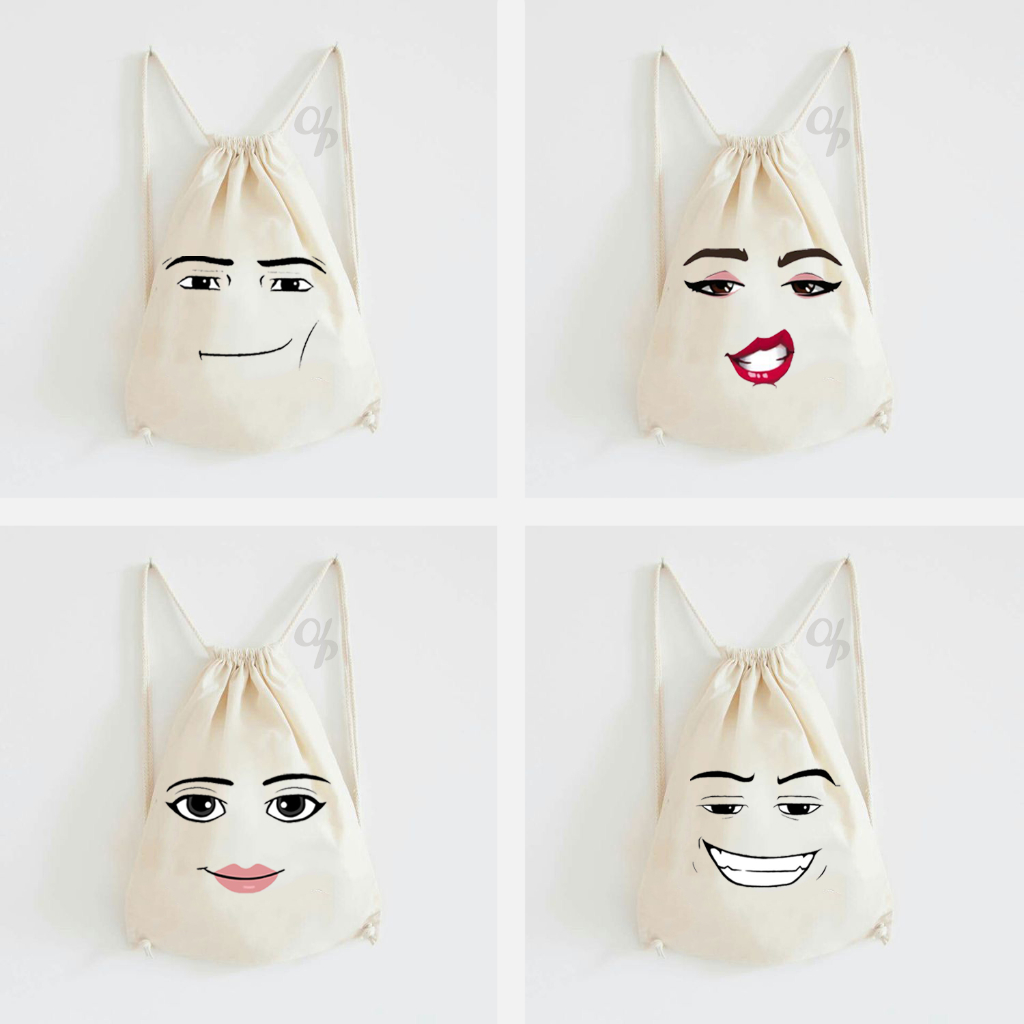 Roblox / Sigma Mewing Canvas Drawstring Bag / Backpack / Childrens hampers / Stringbag
