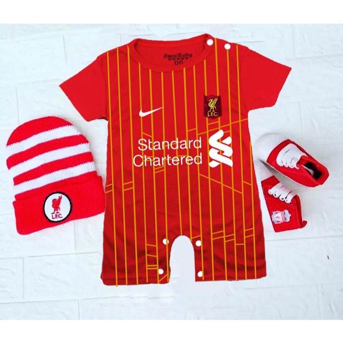 [ใหม่] เสื้อฟุตบอลเด็กจัมเปอร์ Romper Jumpesuit LFC Liverp00l FC Home ฤดูกาลใหม่ 2024 2025 - YNWA 3 