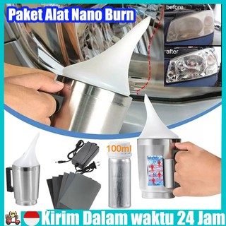 (Stok Tersedia)Paket Alat Nano Burn Lengkap Nano Burn Coating Headlamp Lampu Set Alat Atomisasi untuk Pelapis Lampu Depan Mobil 100ml